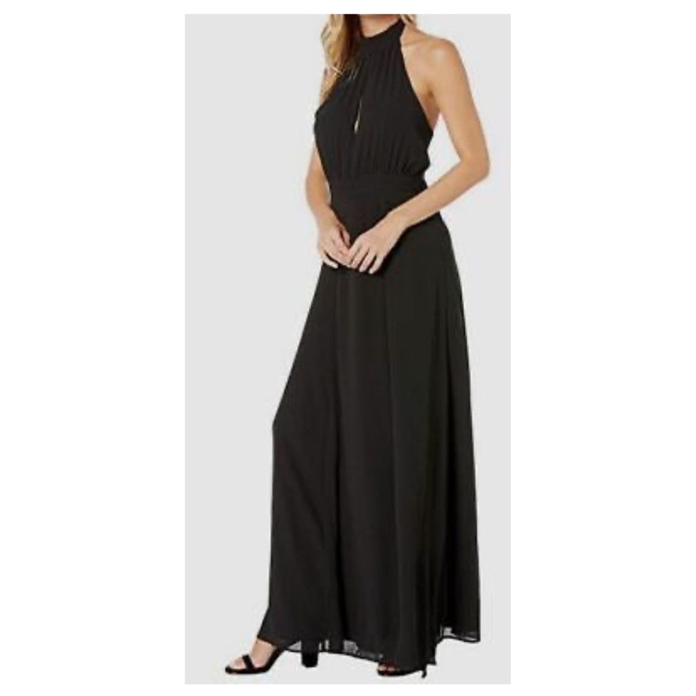 Yumi Kim Women's Black High Demand Formal Keyhole Slit Maxi Dress Size S